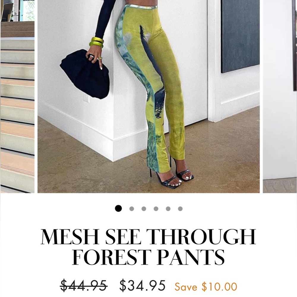 Mesh green see through forest pants